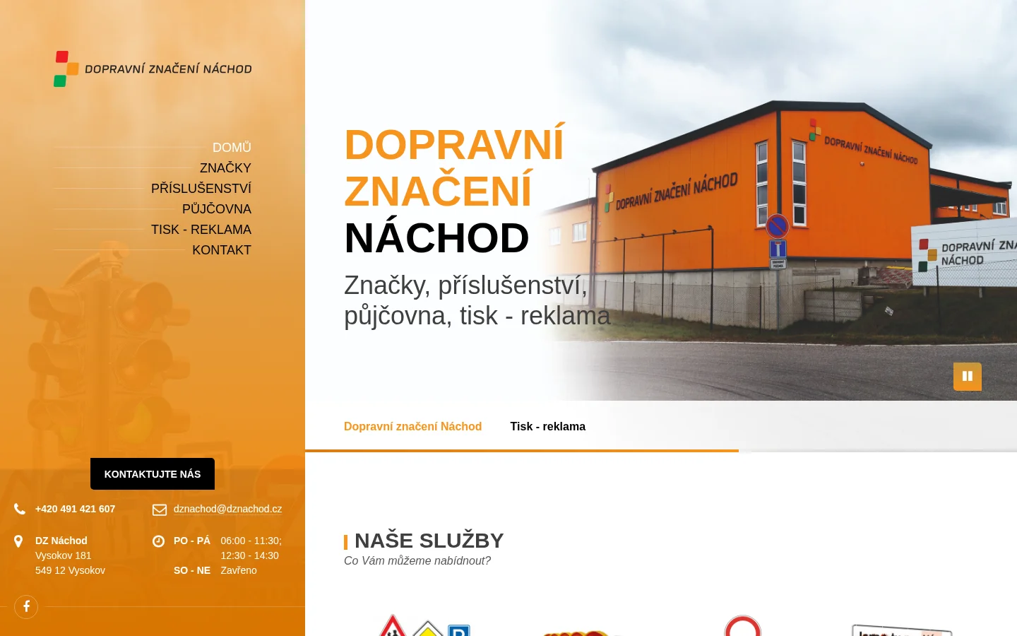 Dopravní značení Náchod, s.r.o. website