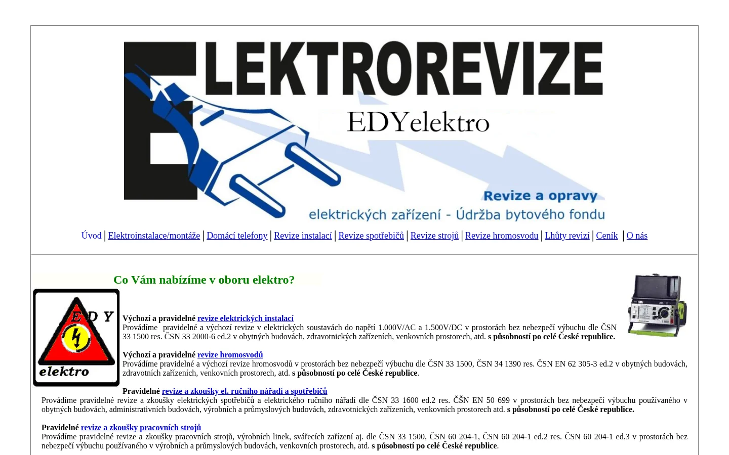 EDY elektro website