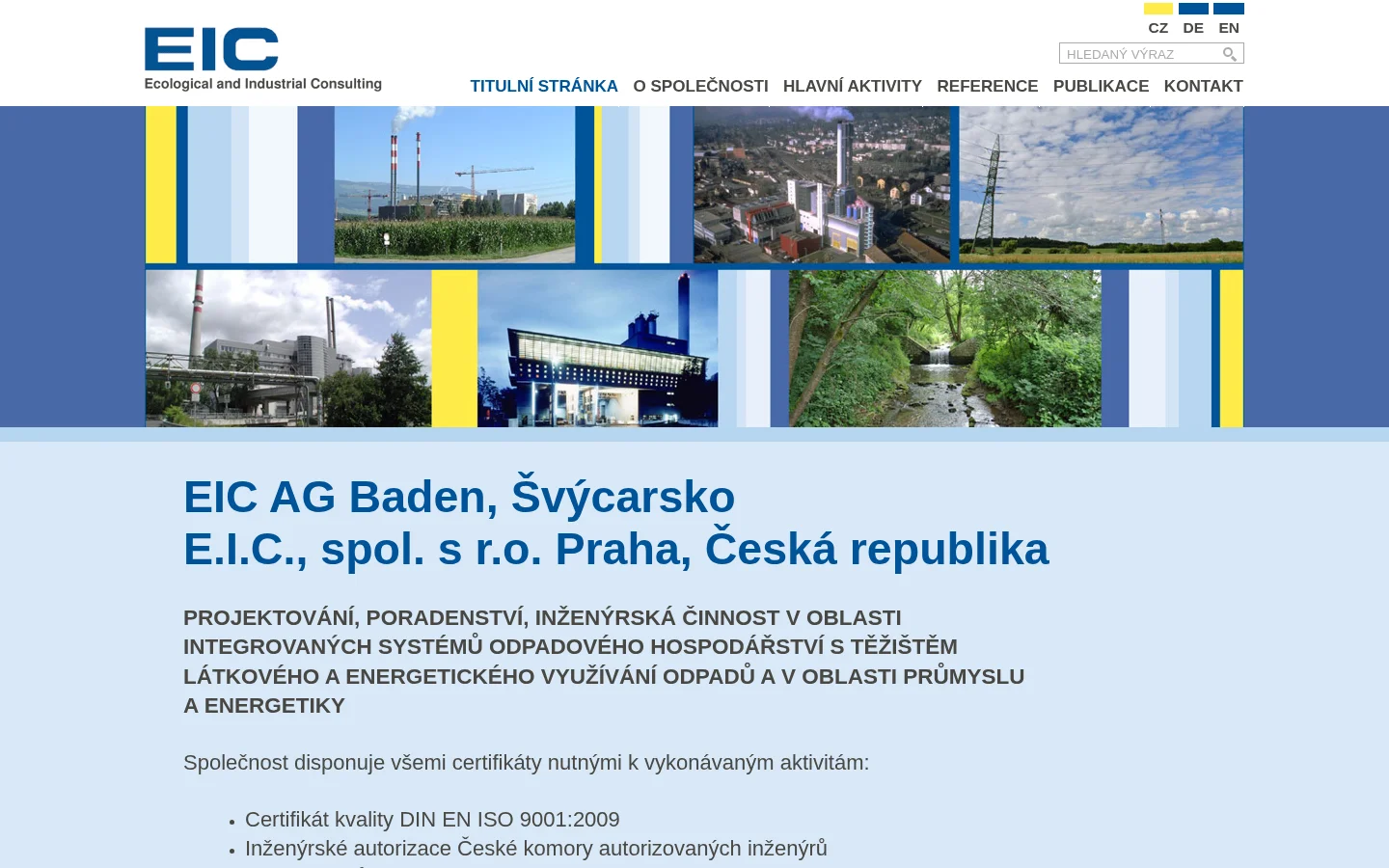 E.I.C., spol. s r.o. website