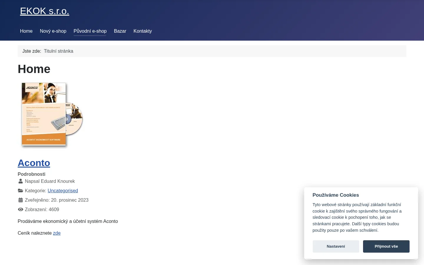 EKOK, s.r.o. website
