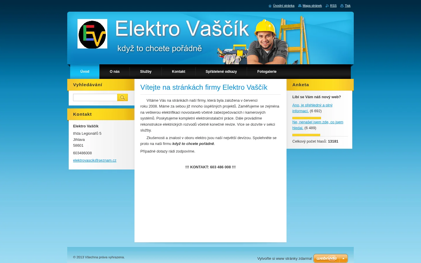 Elektro Vaščík website