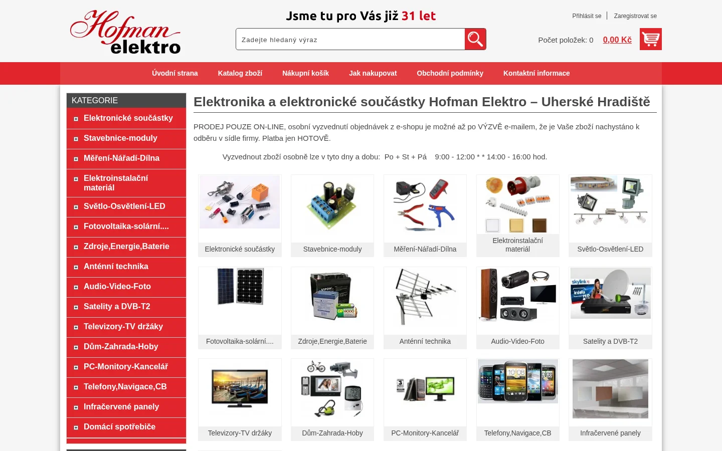 Hofman - elektro, s.r.o. website