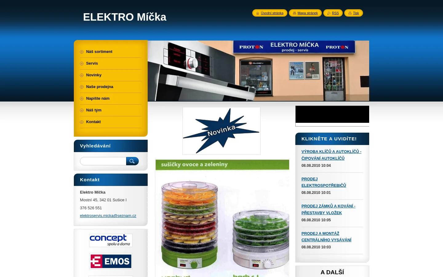 ELEKTRO Míčka website