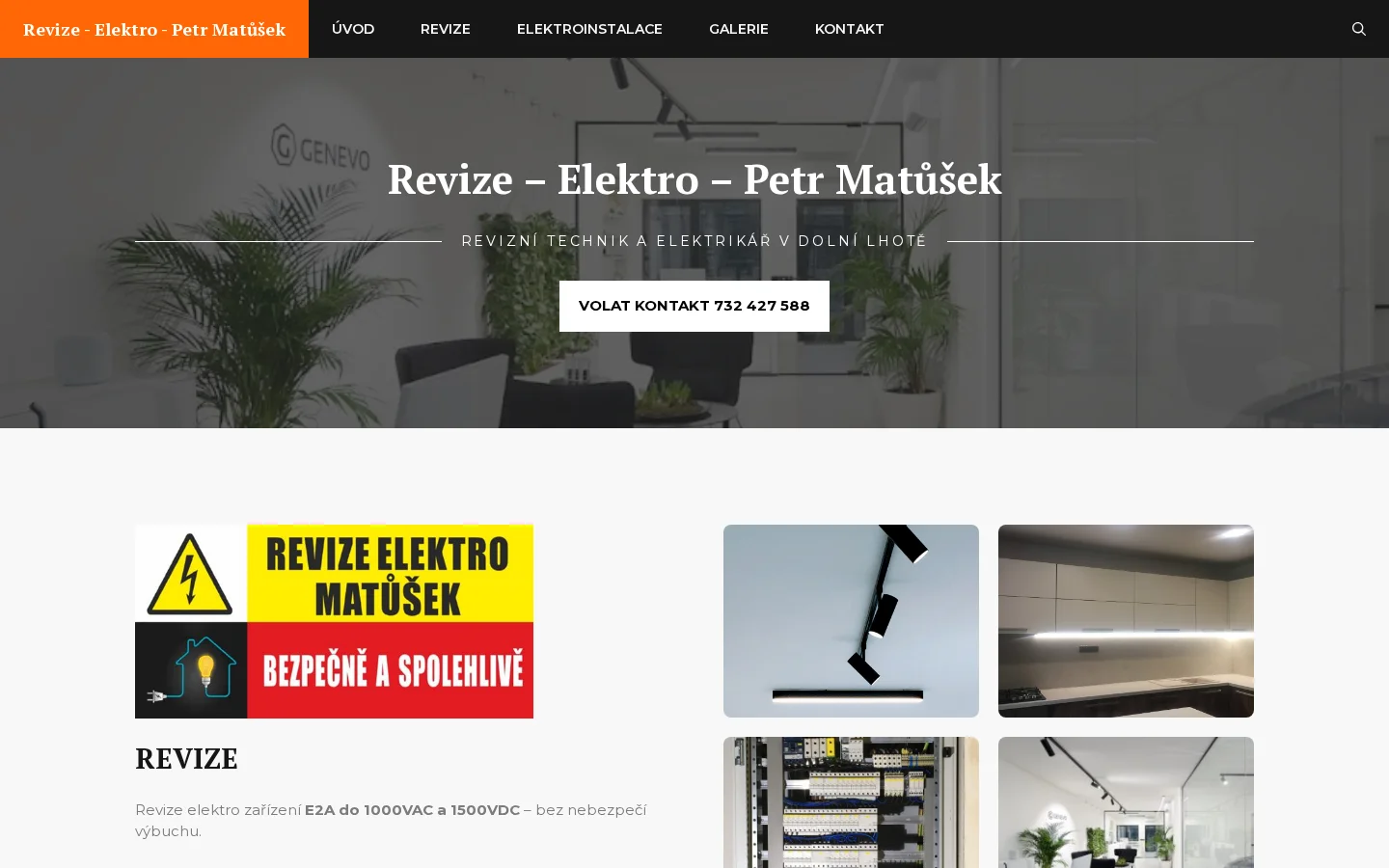 Revize - elektro Petr Matůšek website