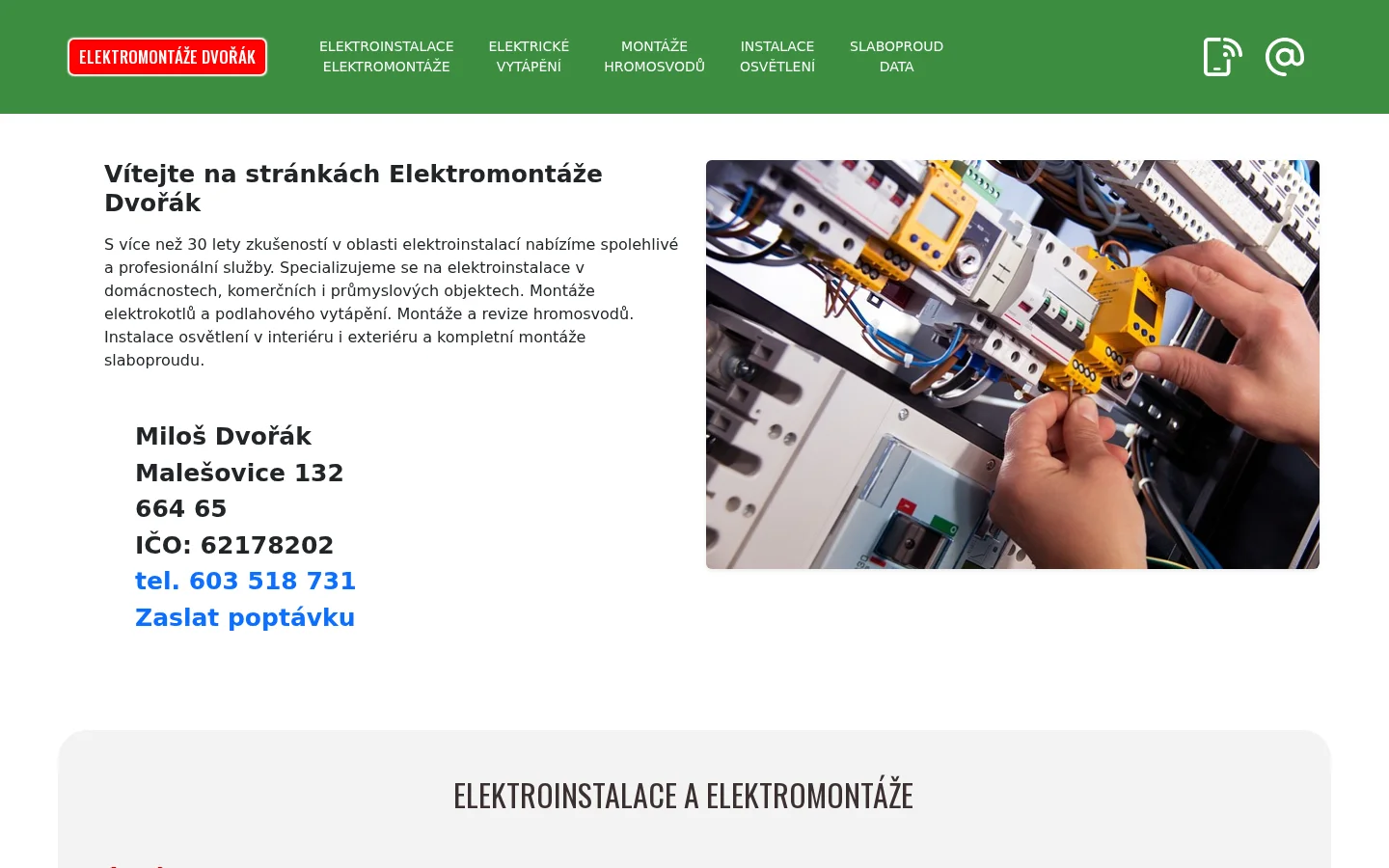 Elektromontér - Miloš Dvořák website