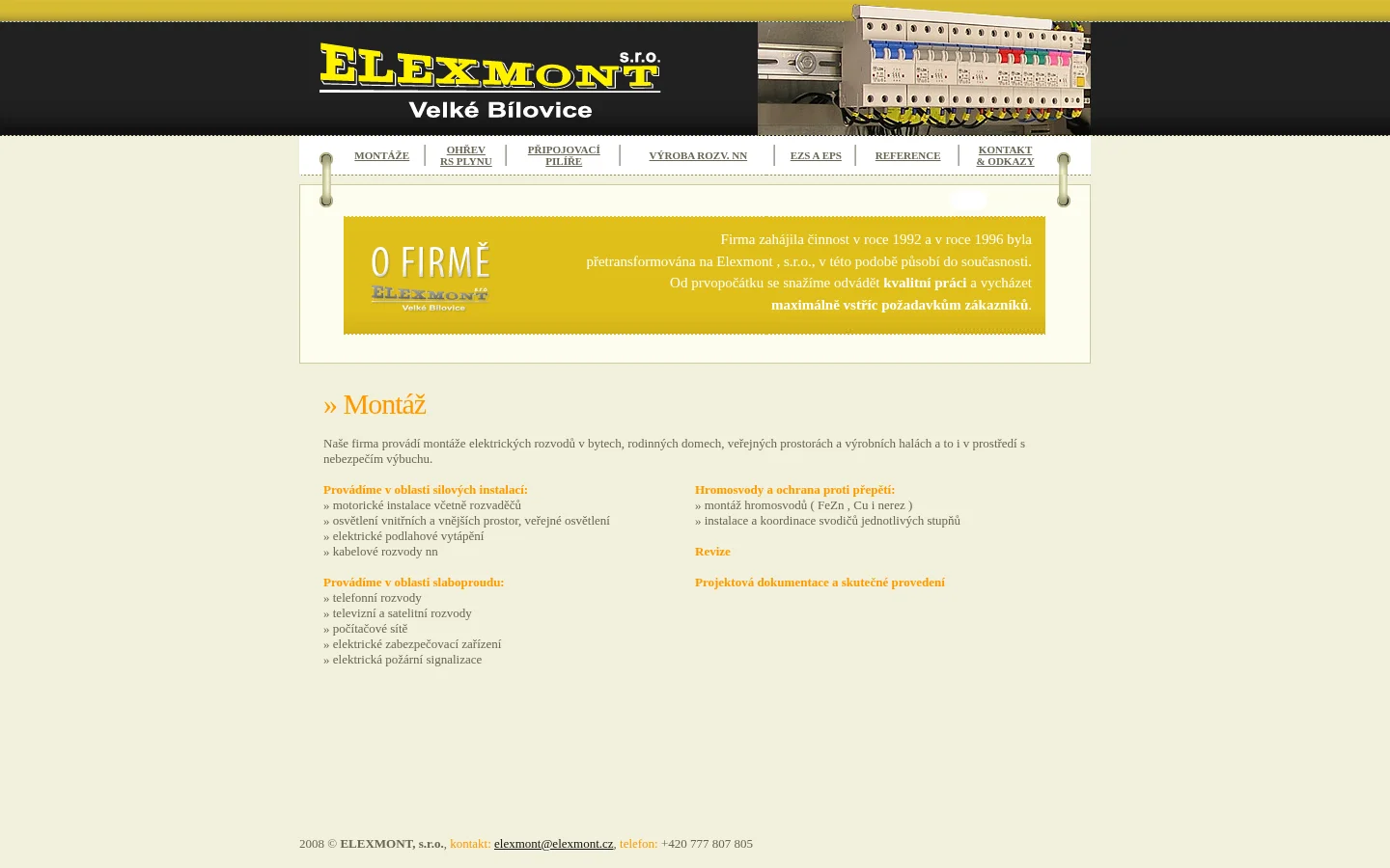 ELEXMONT, s.r.o. website