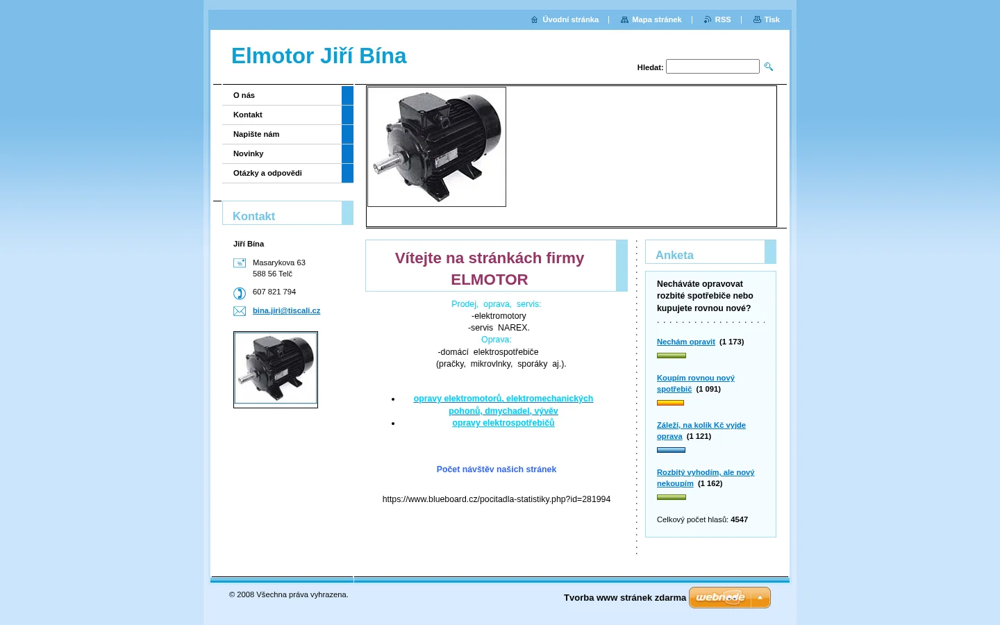 Elmotor - Jiří Bína website