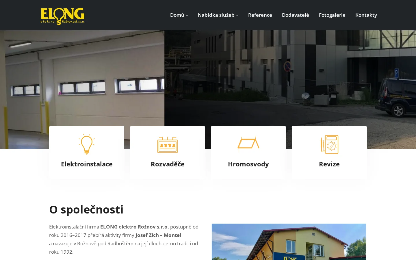 Elong elektro Rožnov s.r.o. website