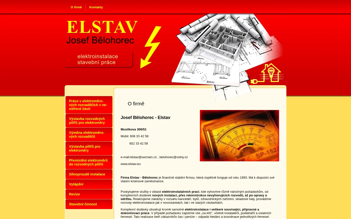 Josef Bělohorec-ELSTAV website