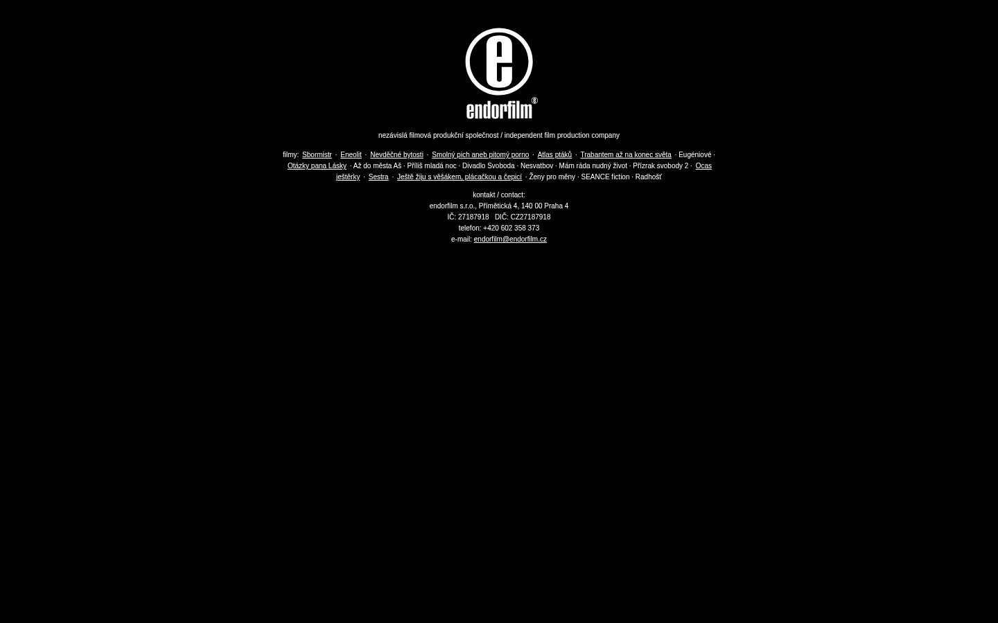 endorfilm, s.r.o. website