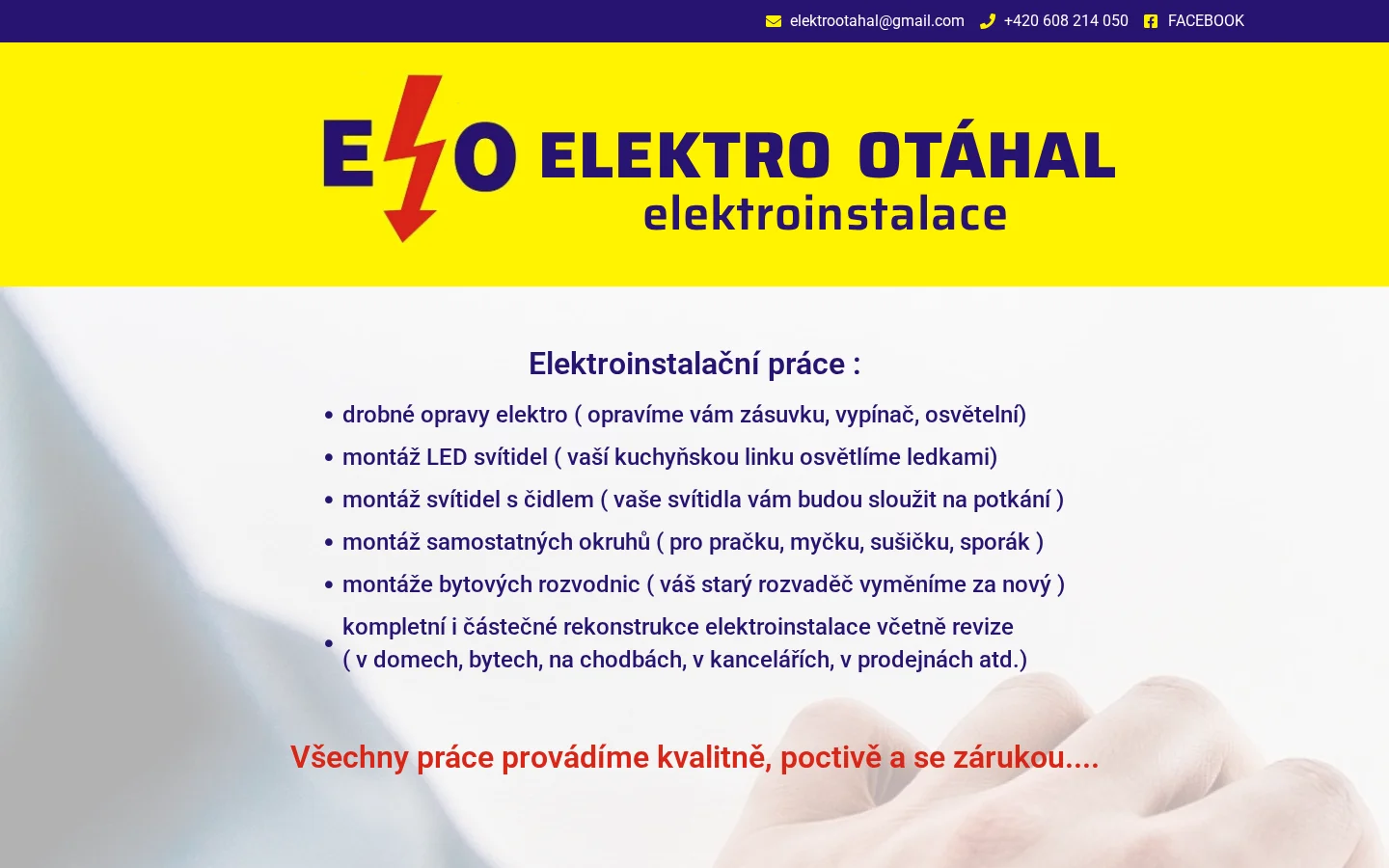 ELEKTRO OTÁHAL - elektroinstalace website