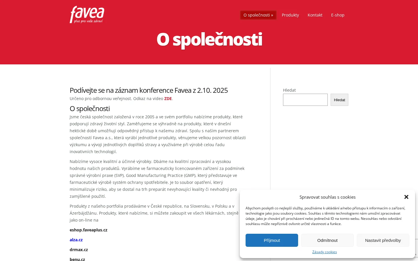 FAVEA Plus, a.s. website