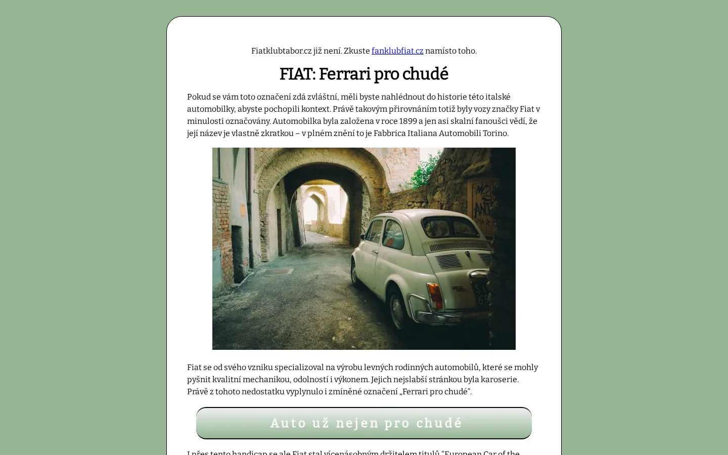 Fan klub FIAT z.s. website