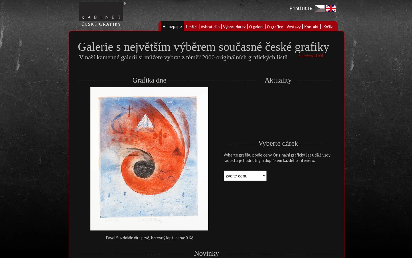 Kabinet české grafiky website