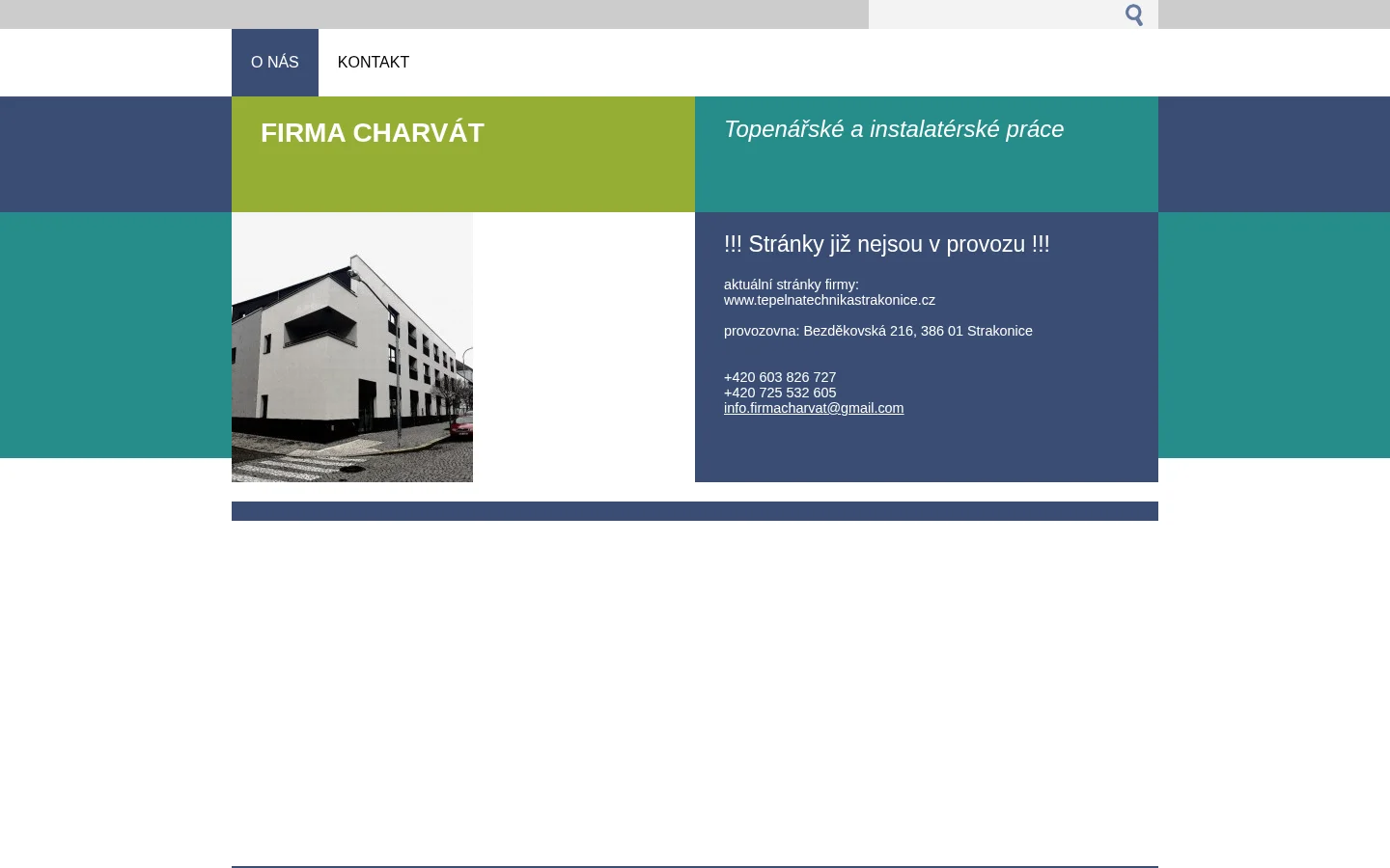Instalatérské a topenářské práce Charvát website