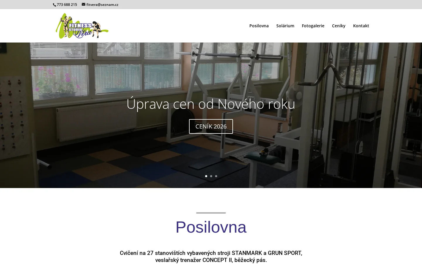 Fitness studio Věra website