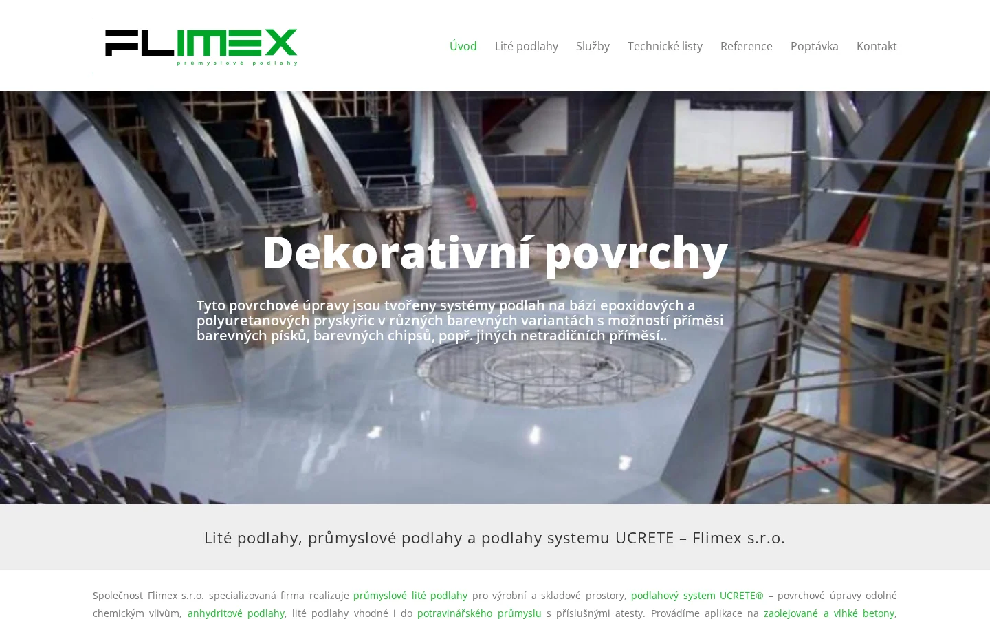 Flimex - průmyslové podlahy website