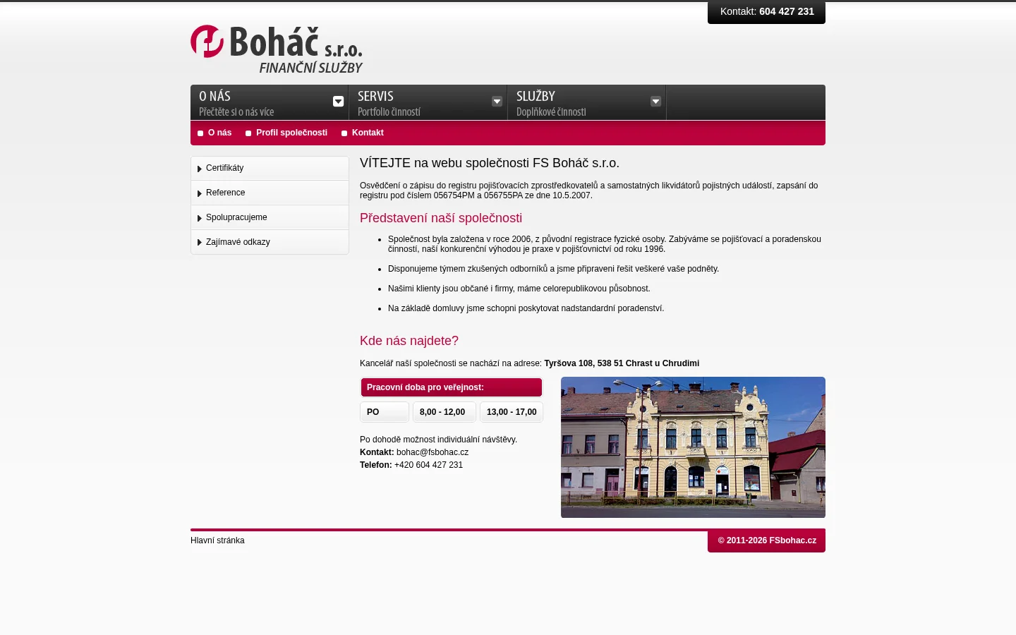 FS Boháč s.r.o. website