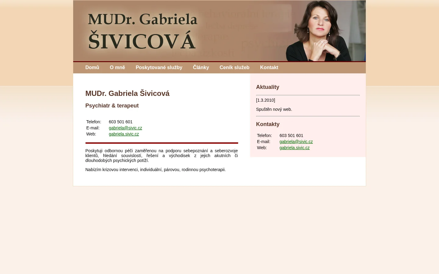 MUDr. Gabriela Šivicová website