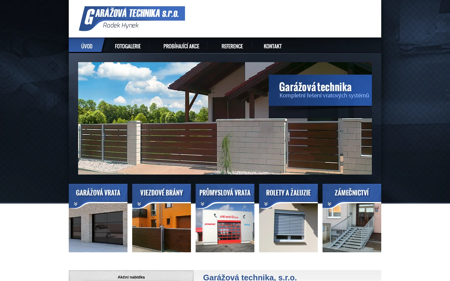 Garážová technika.cz website