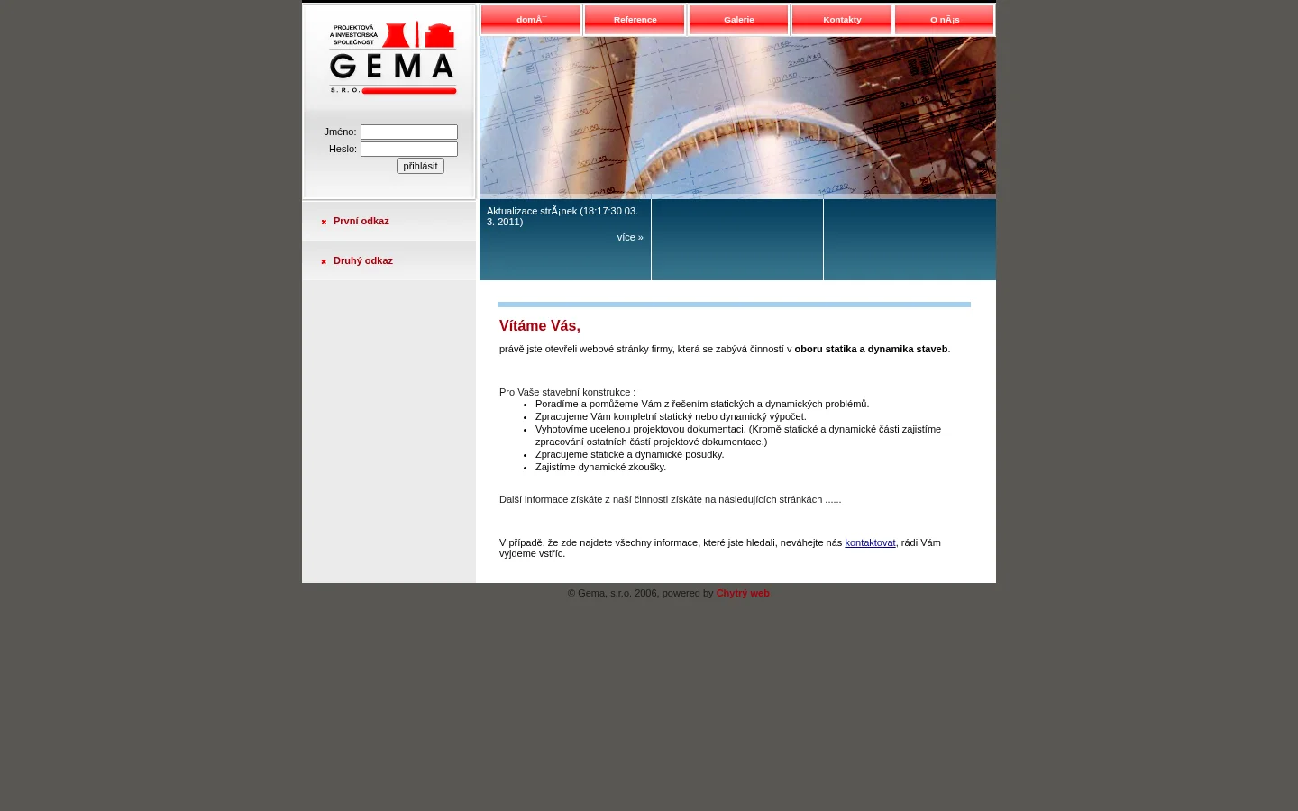 GEMA, spol. s r.o. website