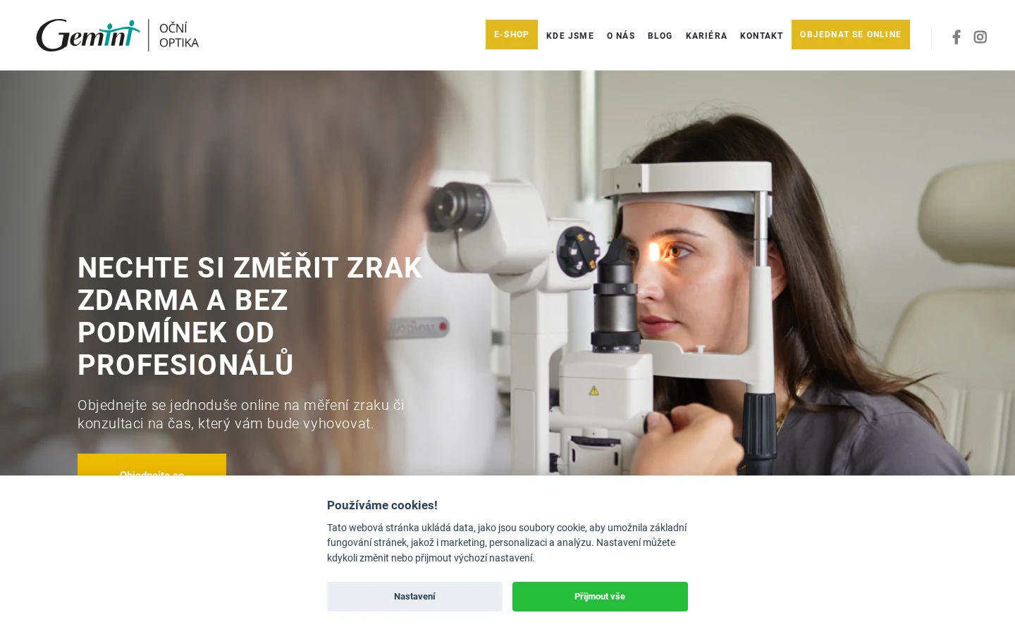 GEMINI oční optika website