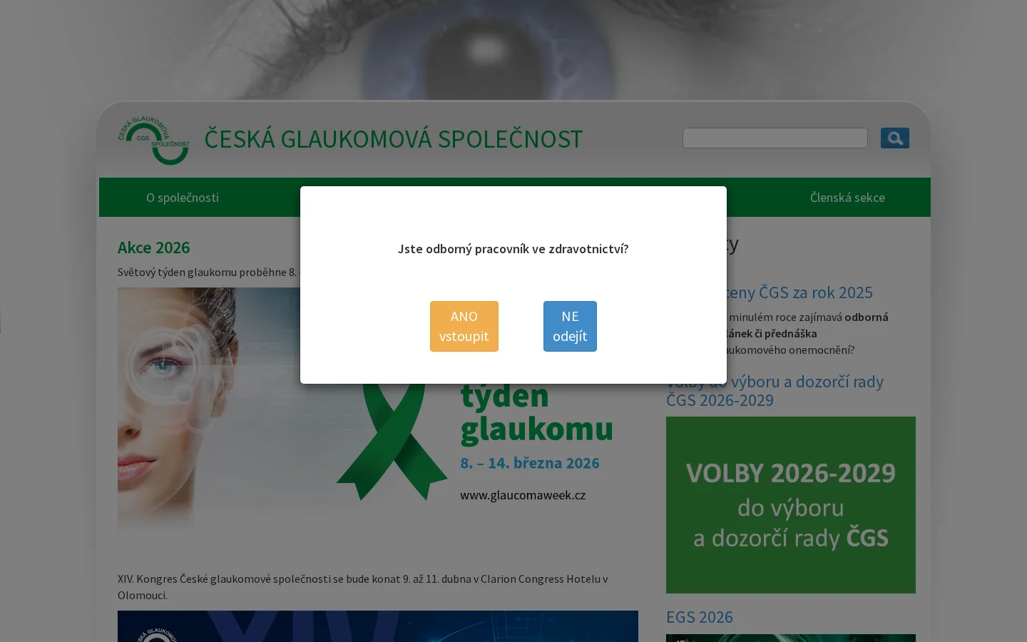 Česká glaukomová společnost website
