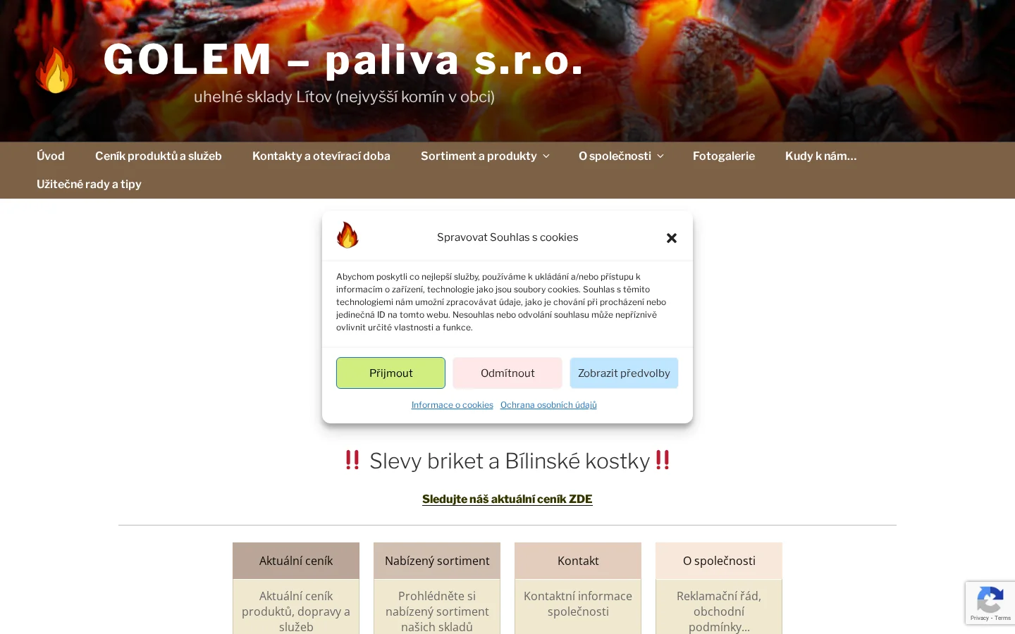 GOLEM-paliva s.r.o. website