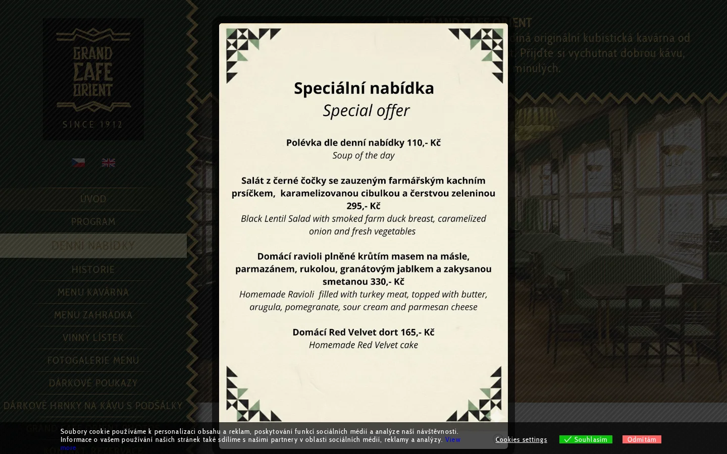 Grand Cafe Orient website
