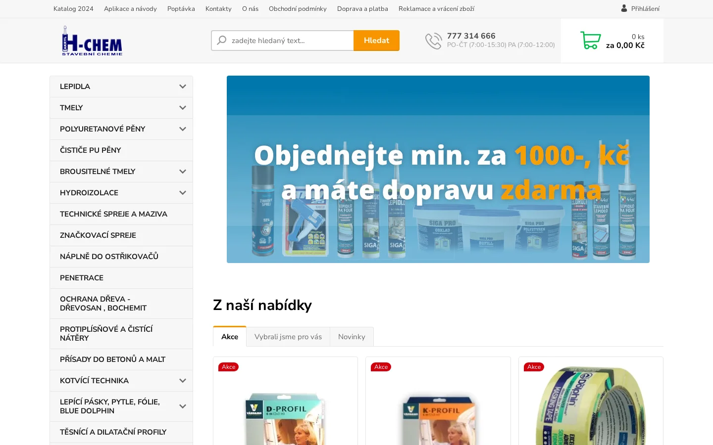 H - CHEM, s.r.o. website