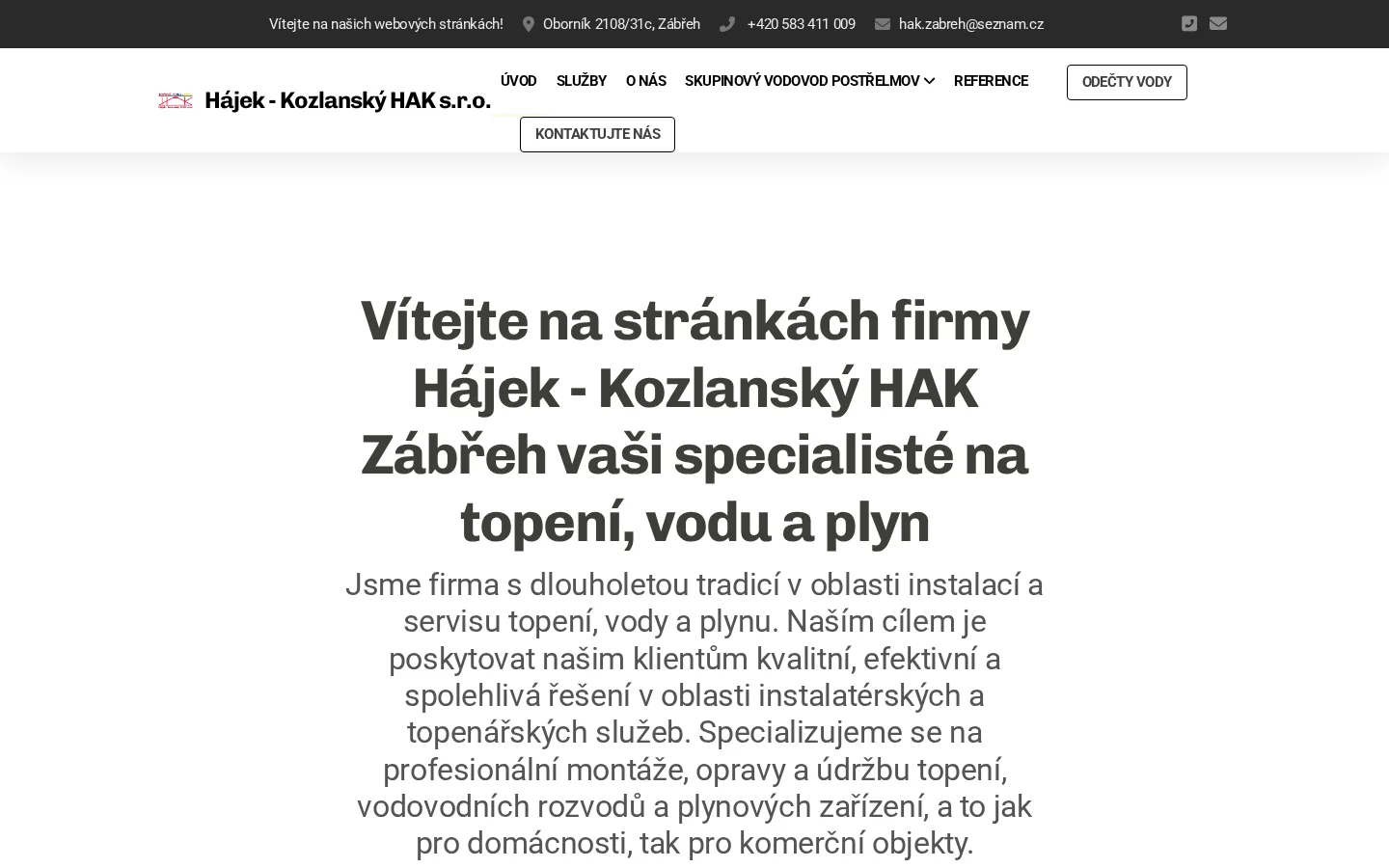 Hájek - Kozlanský HAK s.r.o. website