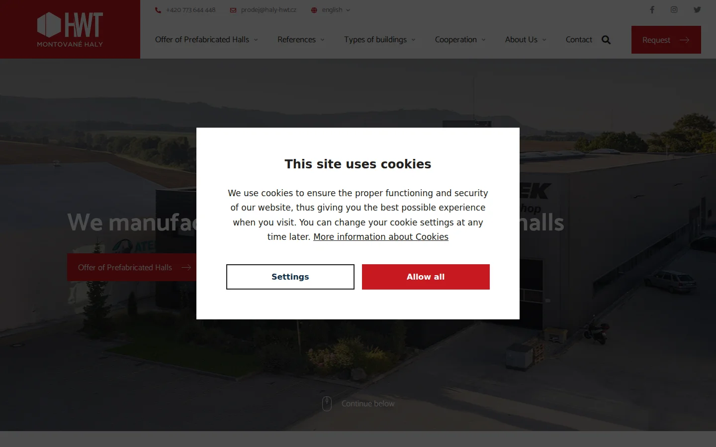 HWT prefabricated halls website