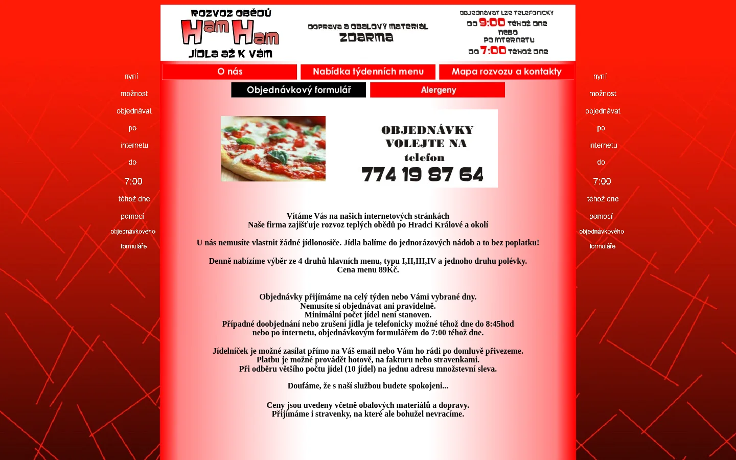 Rozvoz obědů Ham Ham website