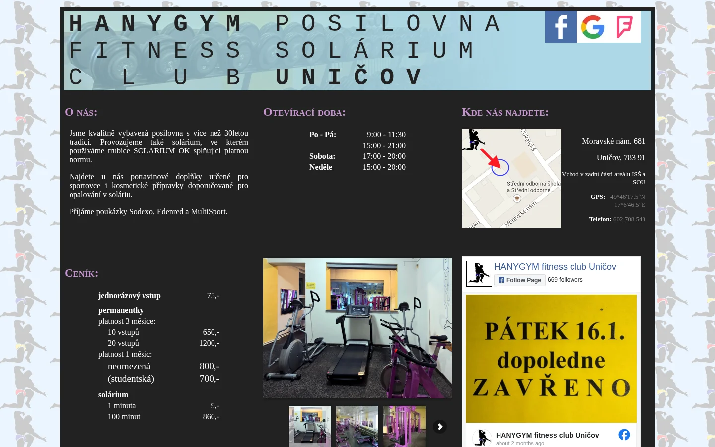 HANYGYM website