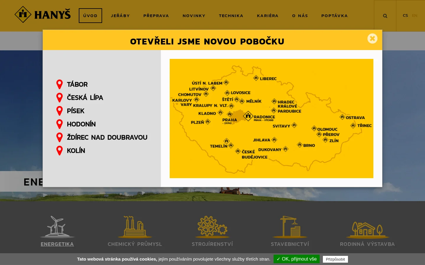 HANYŠ - Jeřábnické práce website