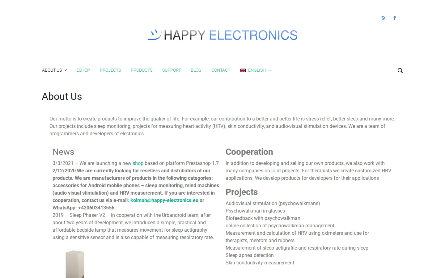 Happy Electronics website