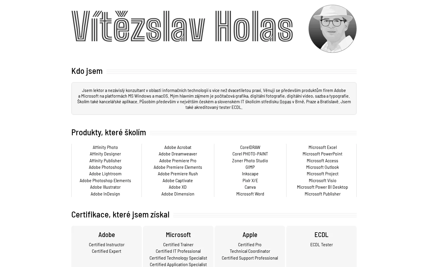 Vítězslav Holas website
