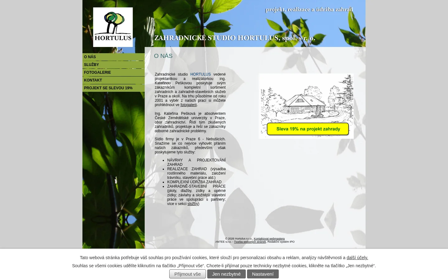 HORTULUS, s.r.o. website