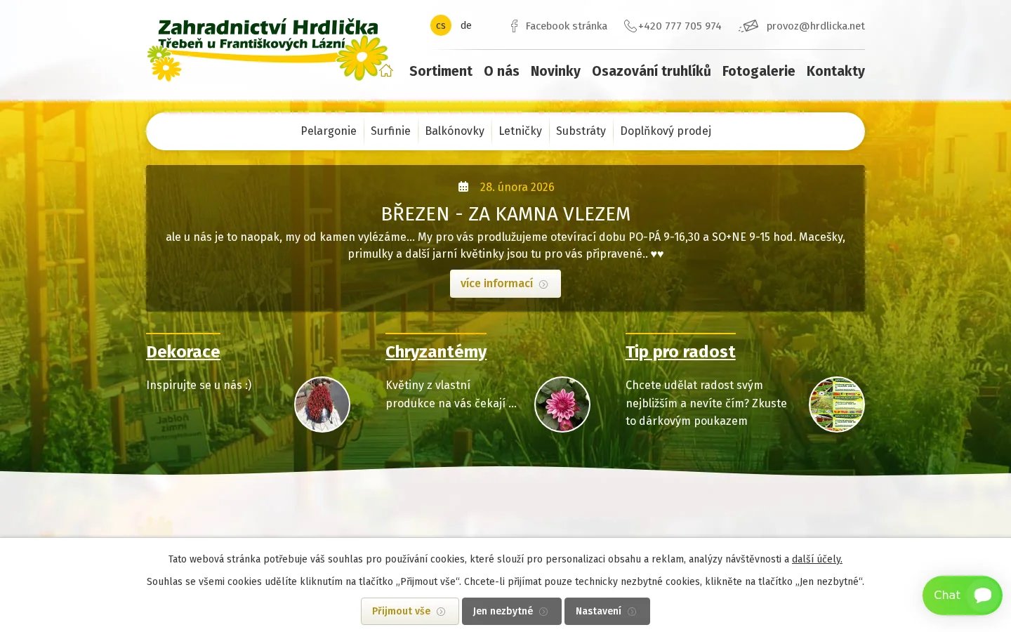 Zahradnictví Hrdlička s.r.o. website