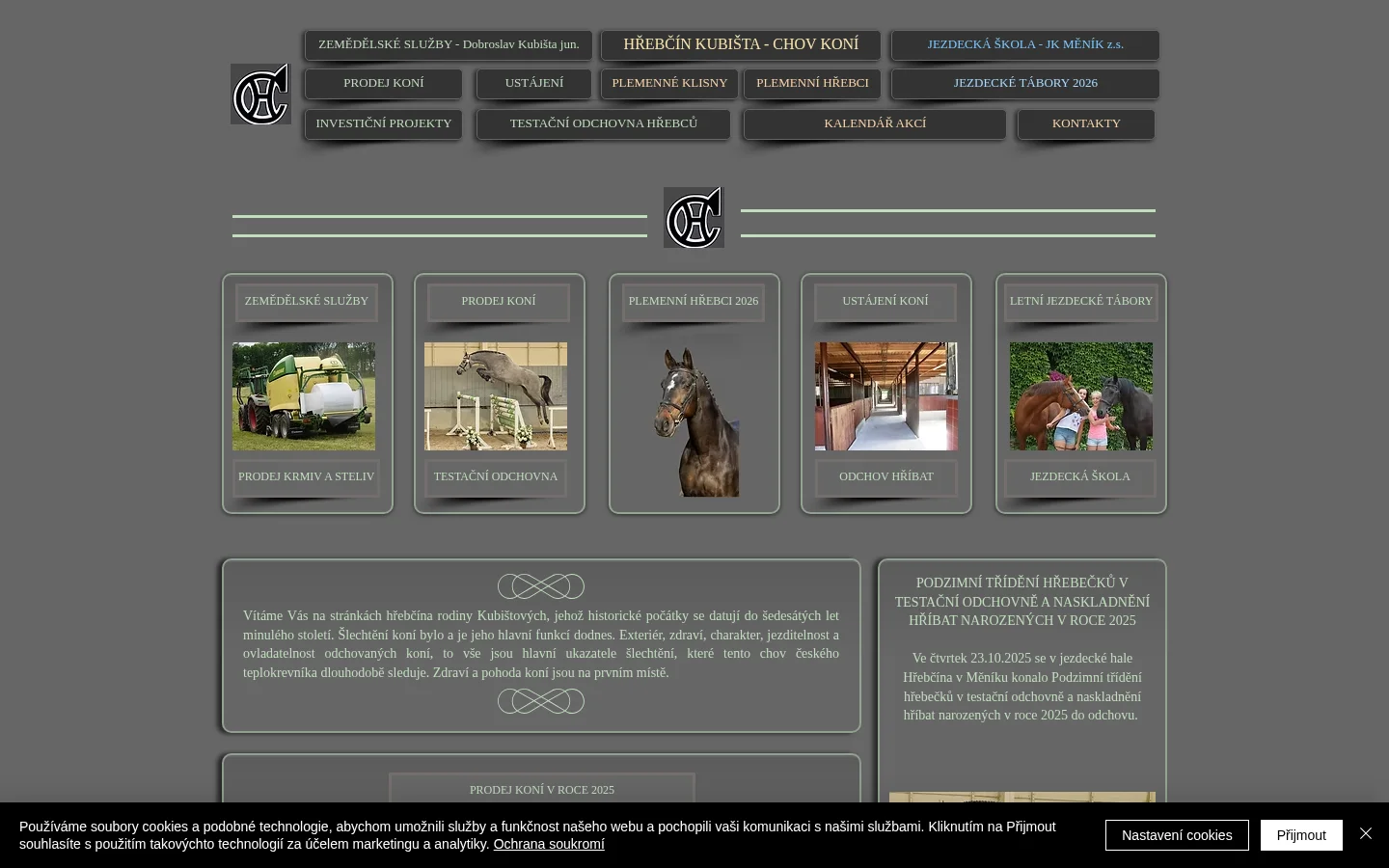 Hřebčín Měník website