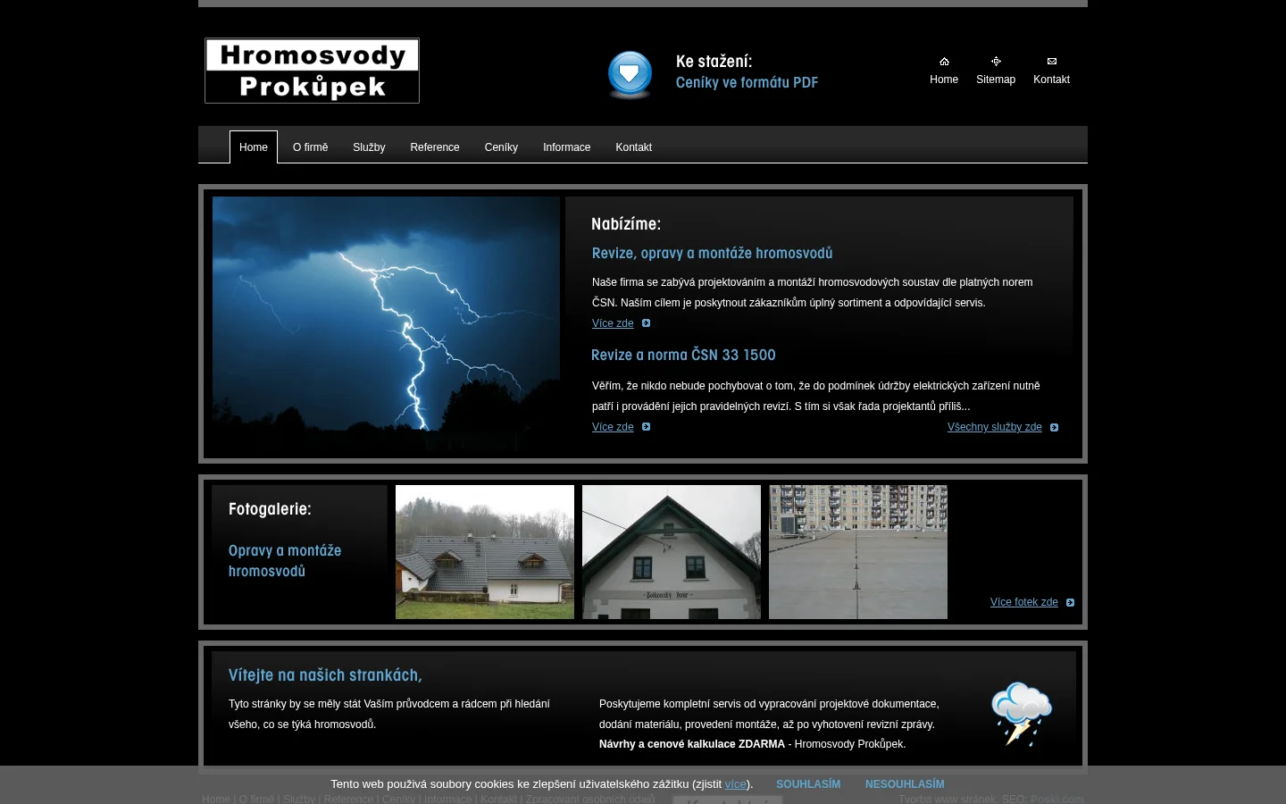 Hromosvody Prokůpek website