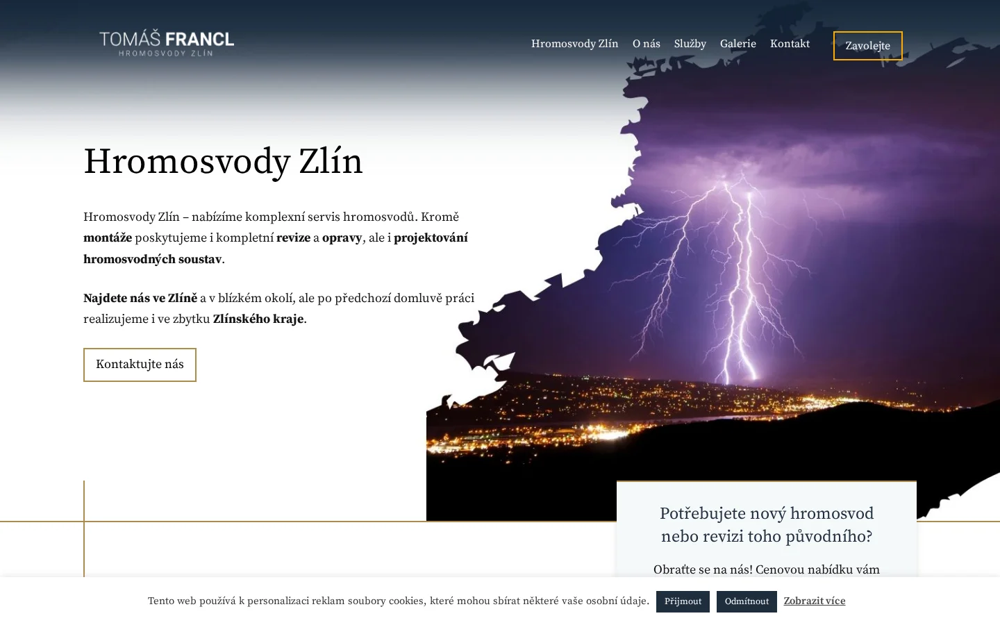 Hromosvody - Zlín website