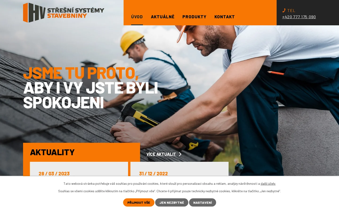 HV Střešní systémy website