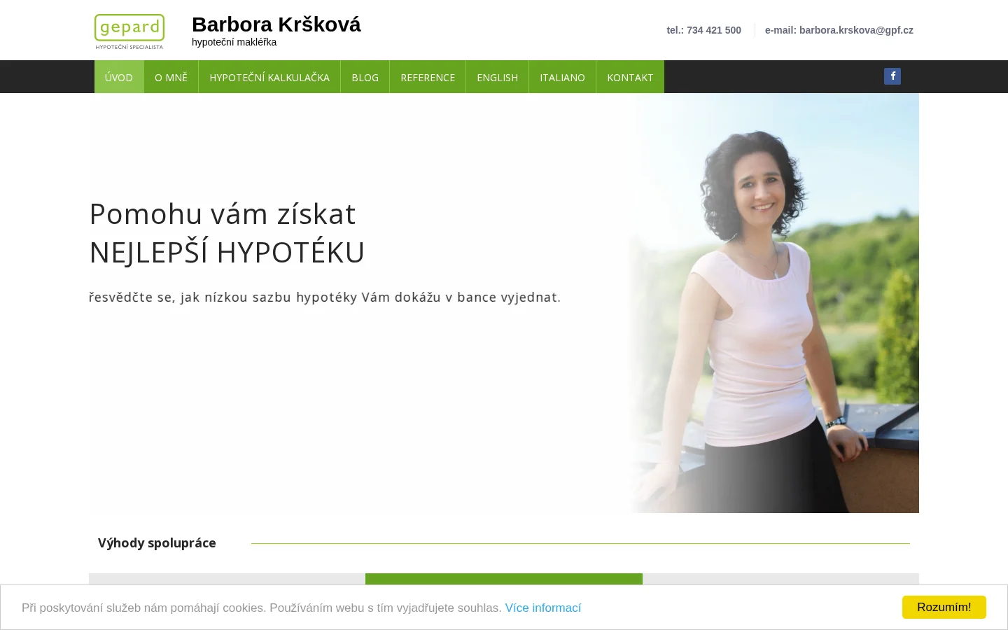 Ing. Barbora Kršková - hypoteční a úvěrový specialista website