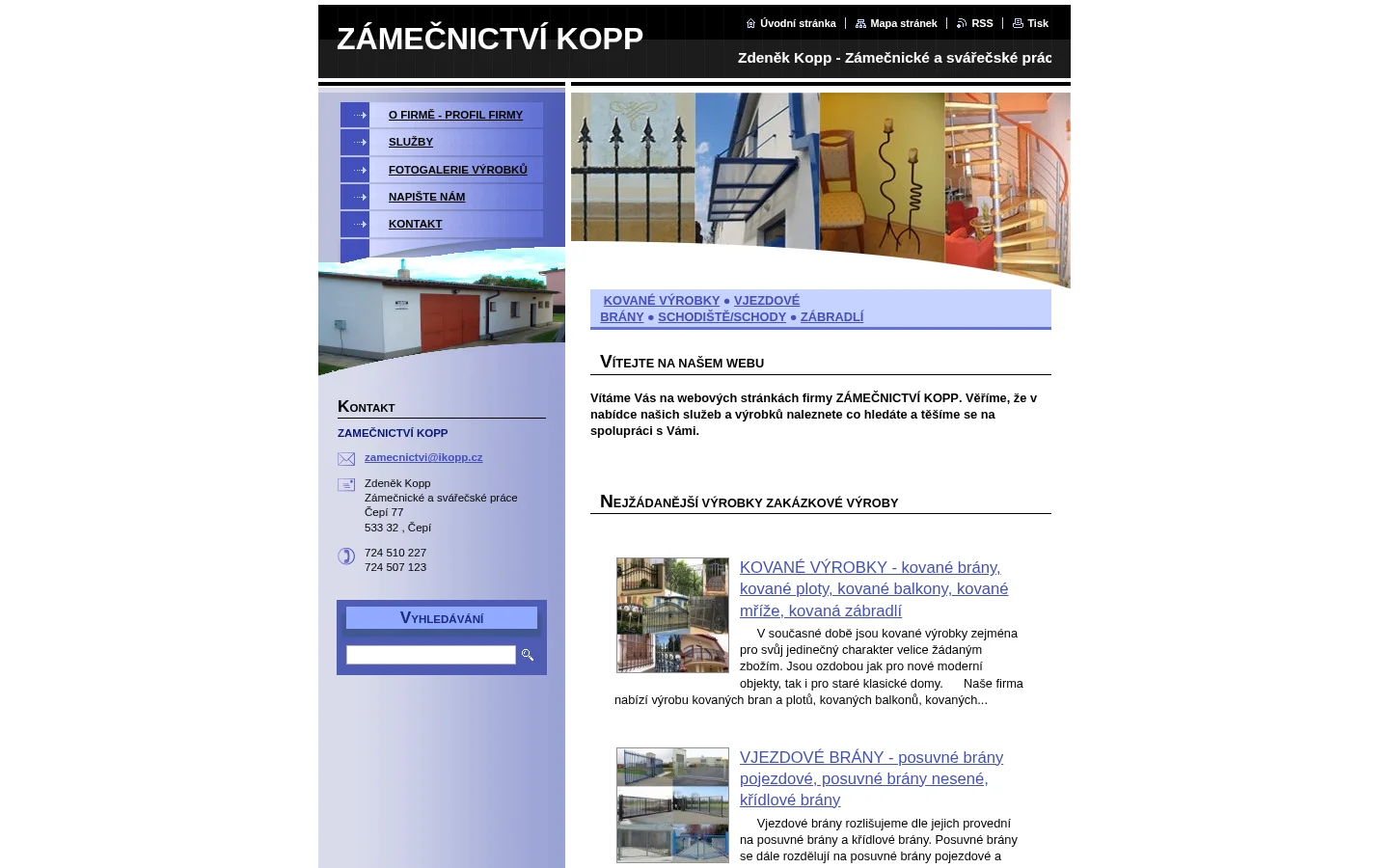 ZÁMEČNICTVÍ KOPP website