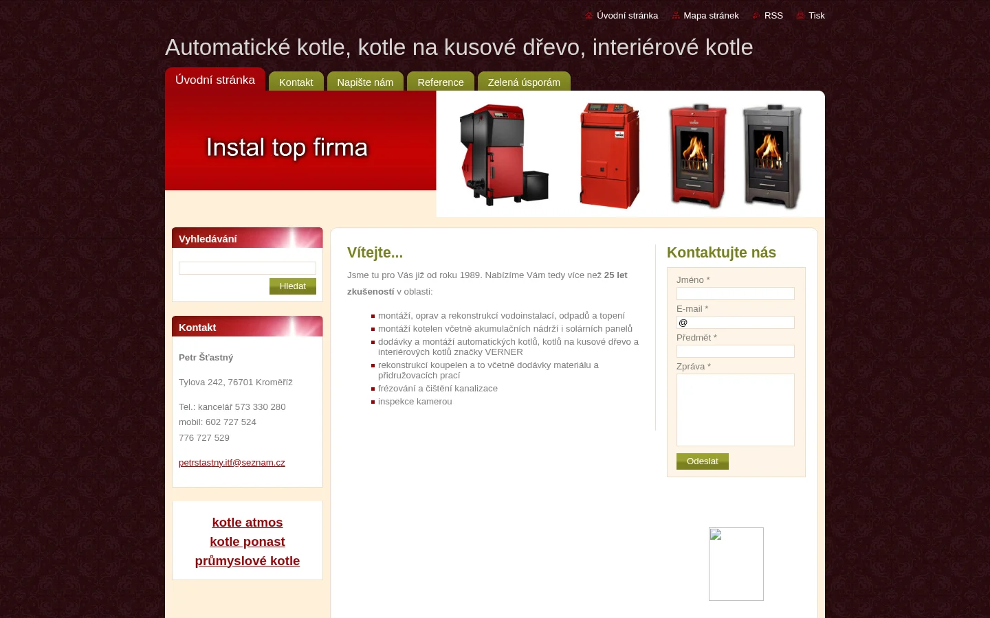 Petr Šťastný website