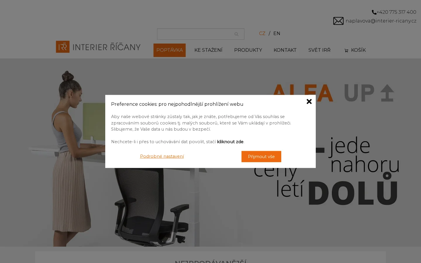Interier Říčany a.s. website