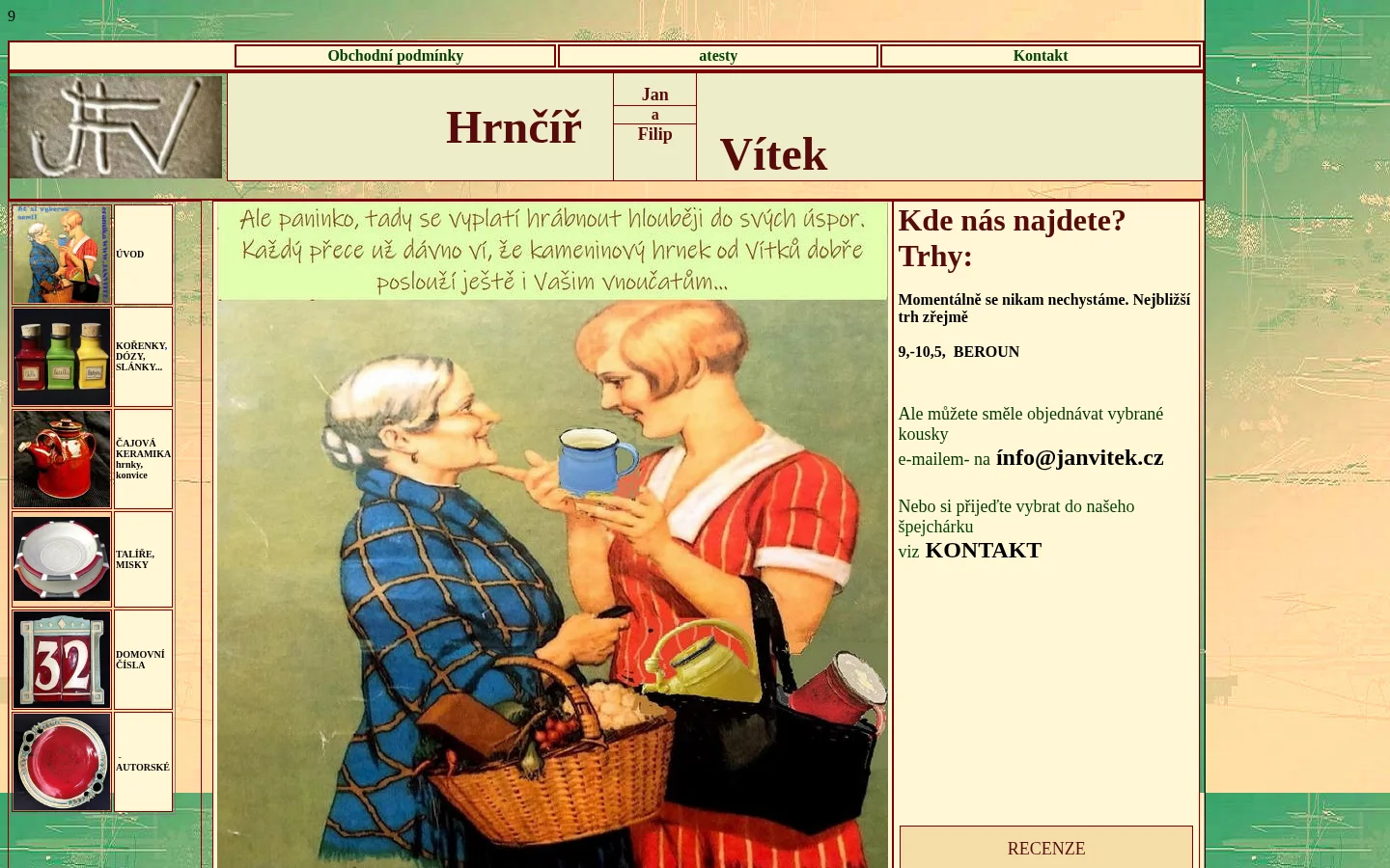 Hrnčíř Jan Vítek website