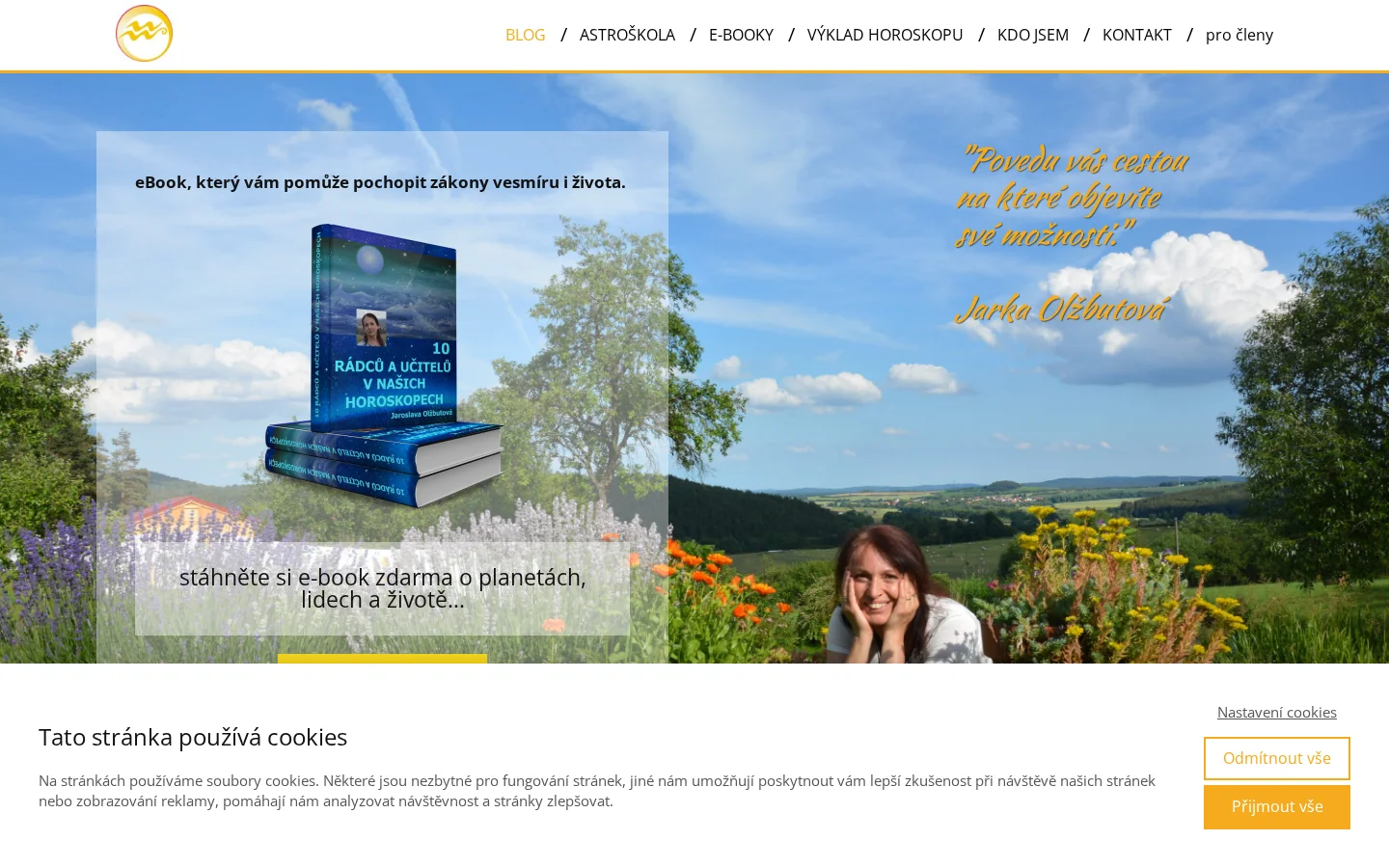 ASTROŠKOLA Jarka Olžbutová website