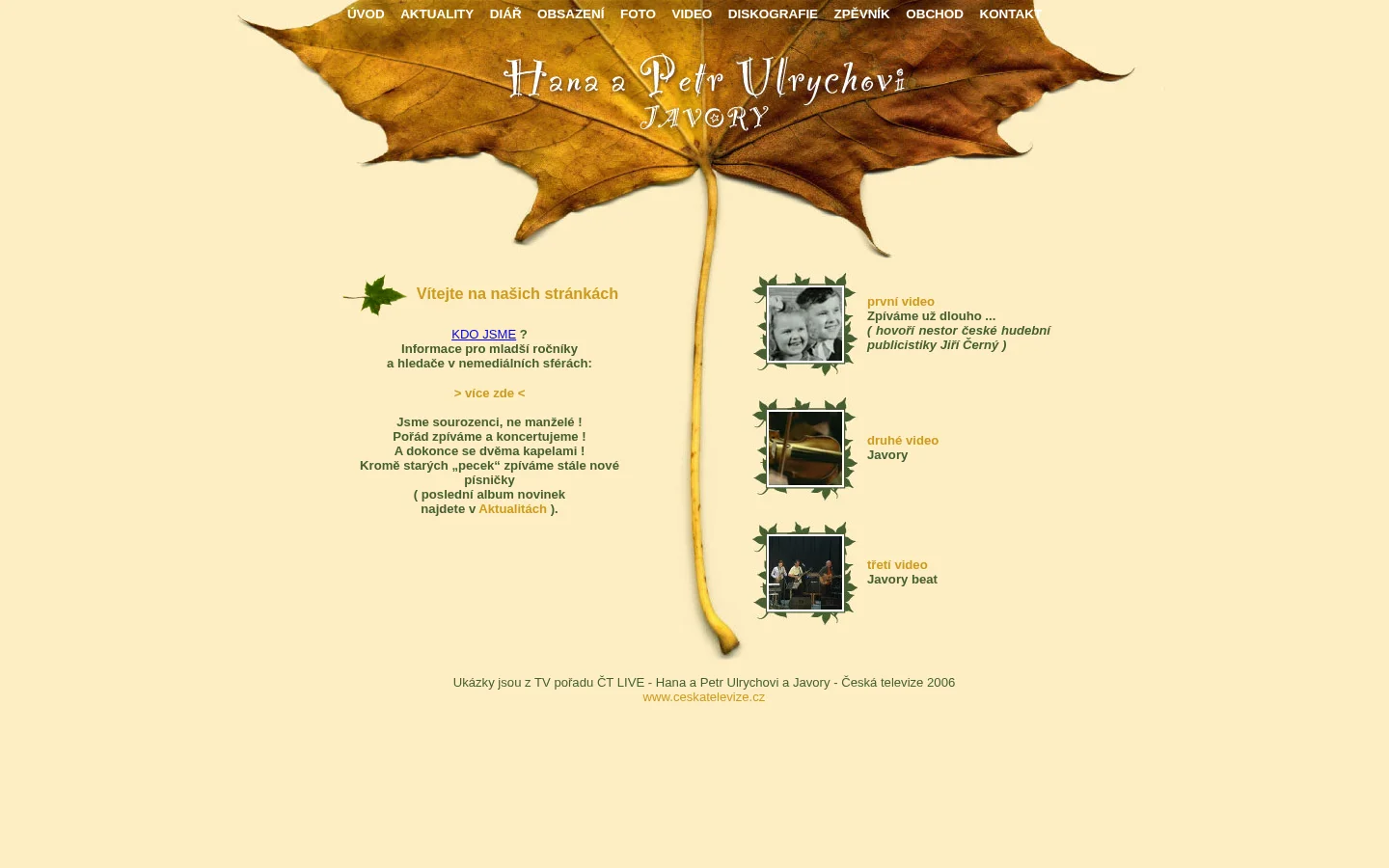 Javory - Alena Ulrychová website